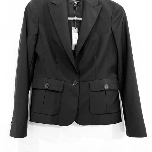 Talbots Petites The Kate Fit Black Romantically Curvy Jacket Blazer - Size 2P - Picture 3 of 12
